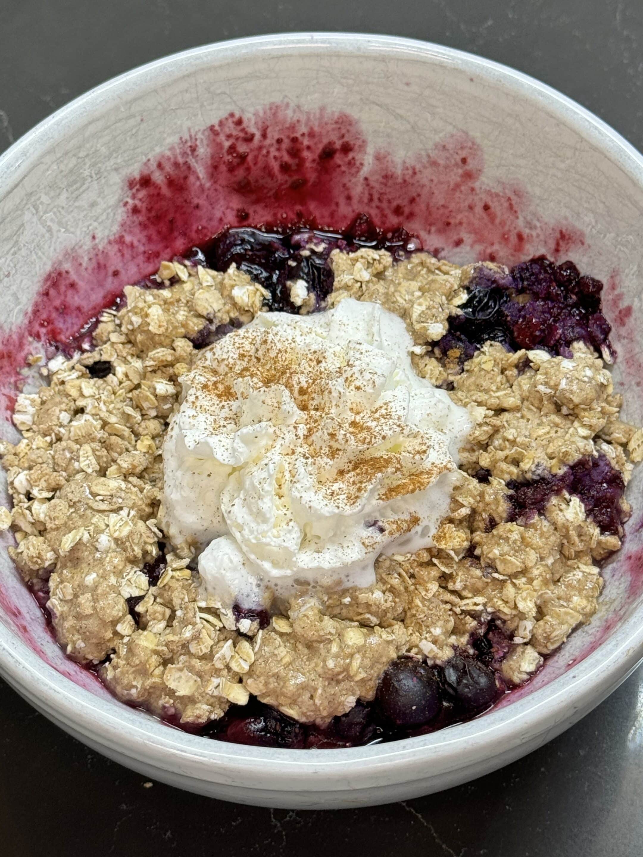 High Protein Blueberry Crumble