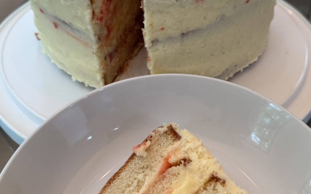 Vanilla Custard Cake with Strawberry Filling
