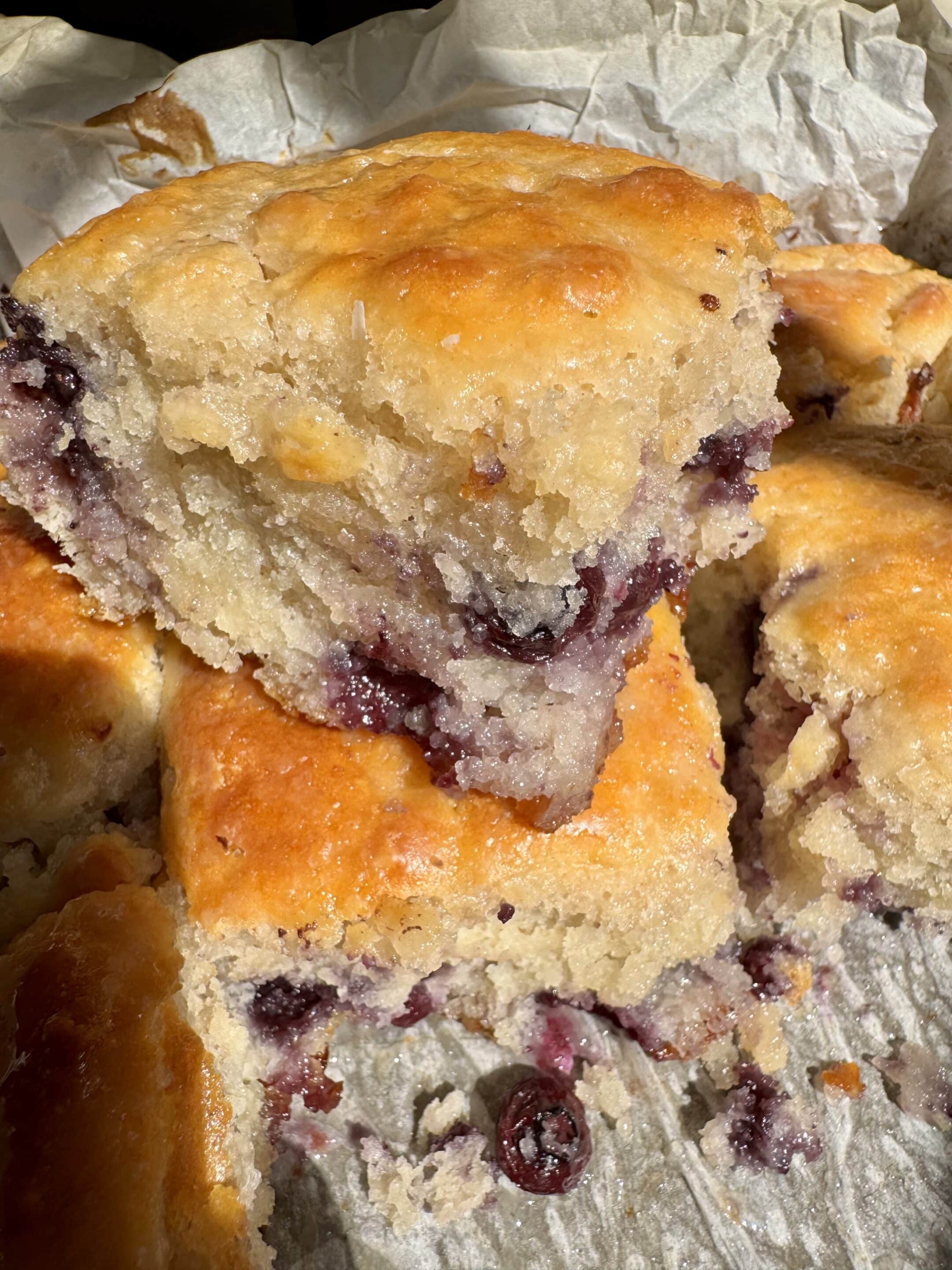 Glazed Blueberry Butter Swim Biscuits