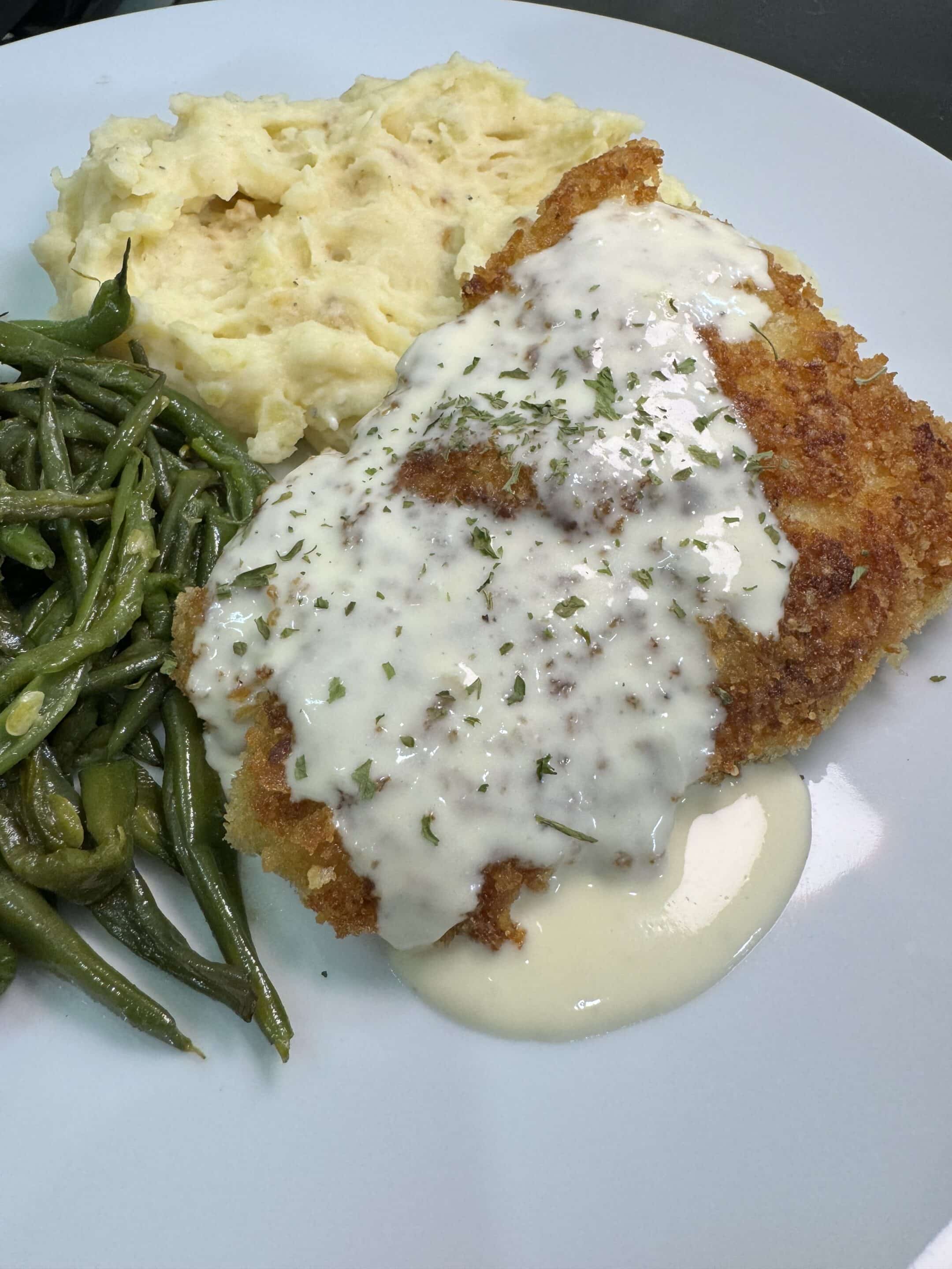 Crispy Chicken with Lemon Garlic Cream Sauce