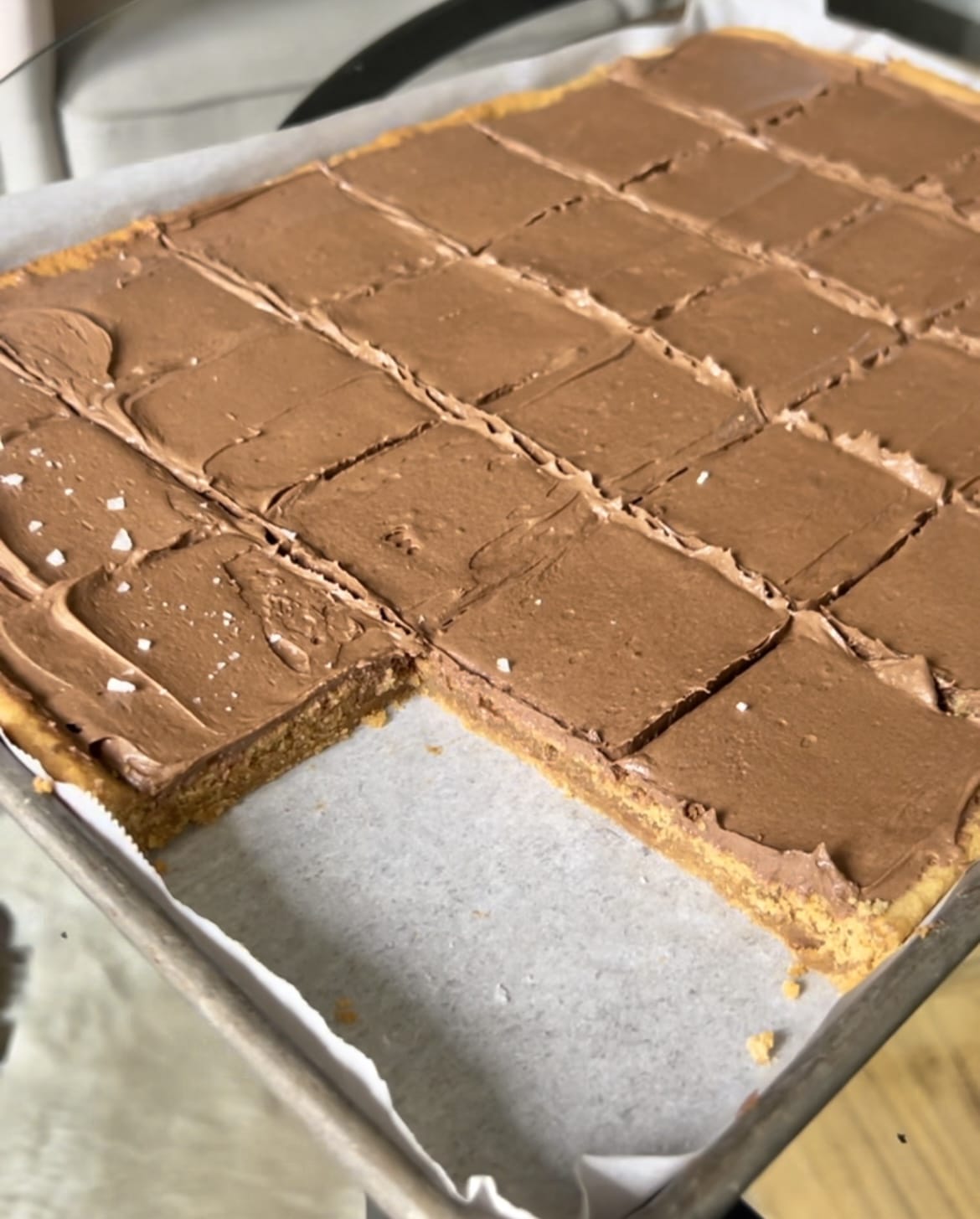 Chewy Peanut Butter Sheet Pan Brownies