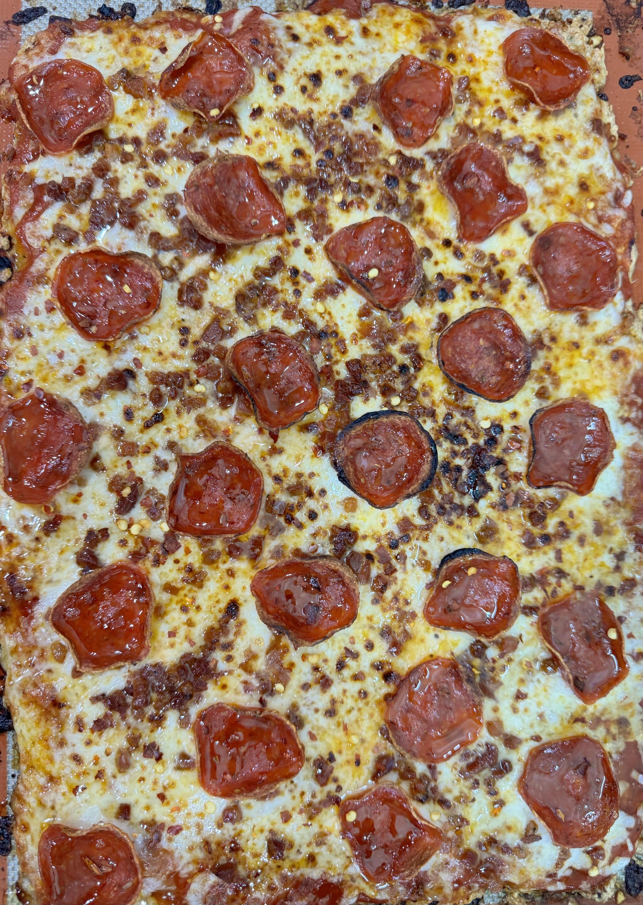 High Protein Pepperoni Pizza (Chicken Crust)