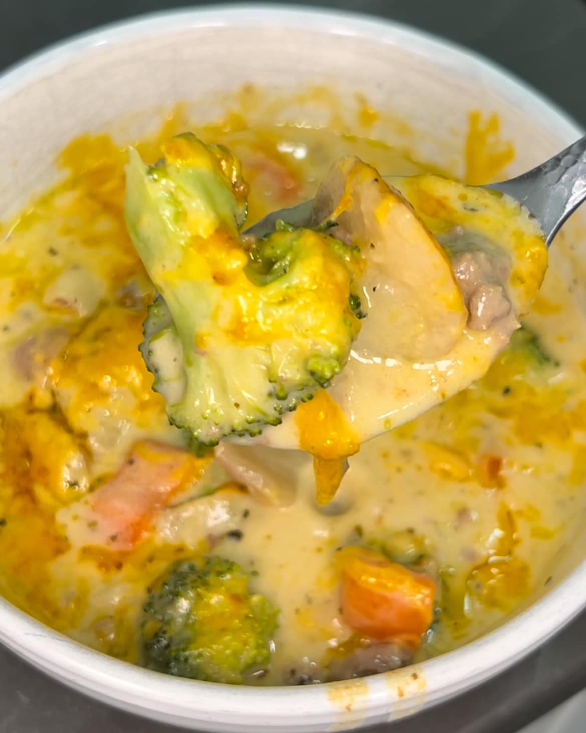 Beefy Broccoli Cheddar Soup