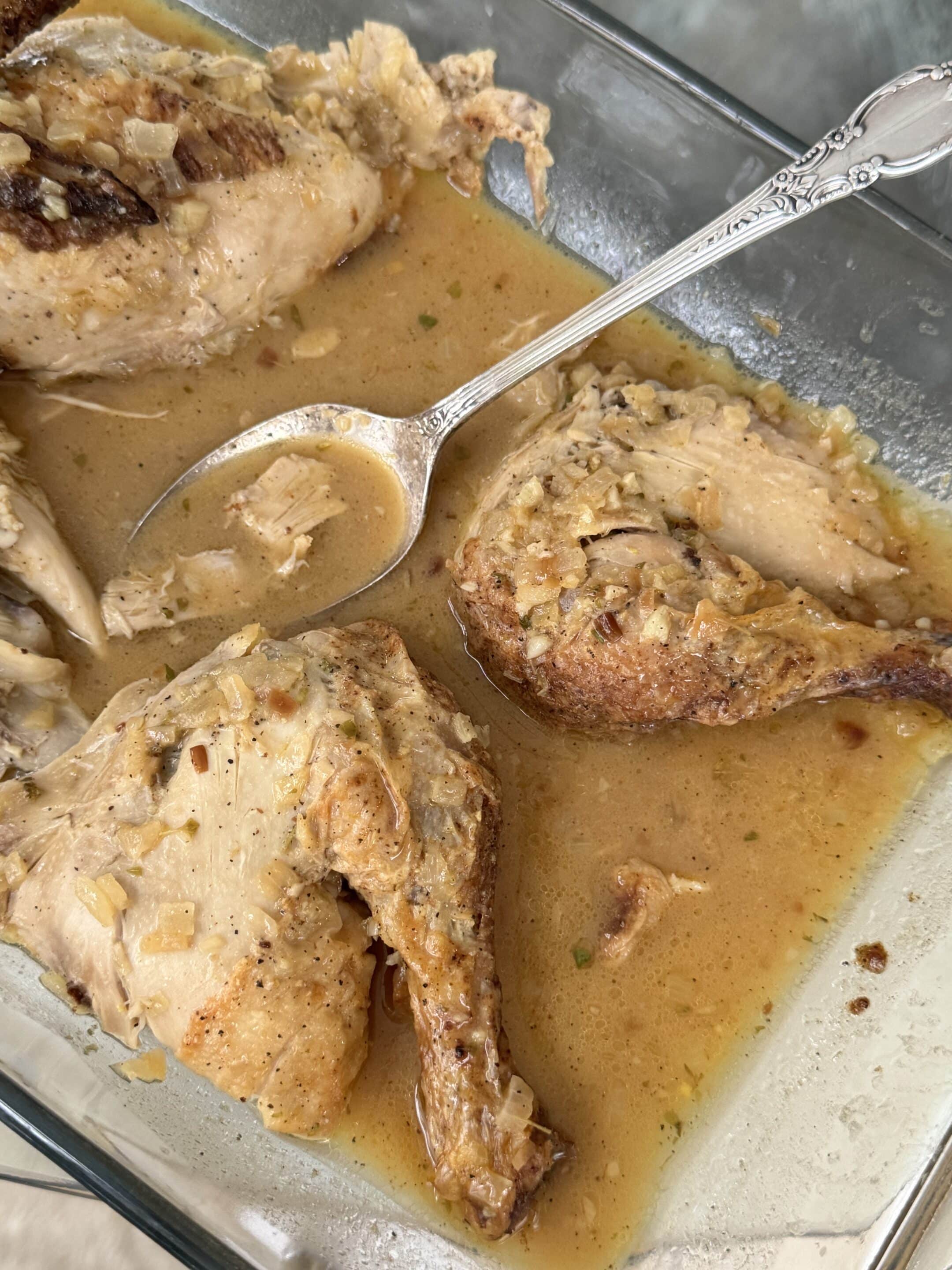 Rotisserie Chicken with a Garlic Thyme Sauce